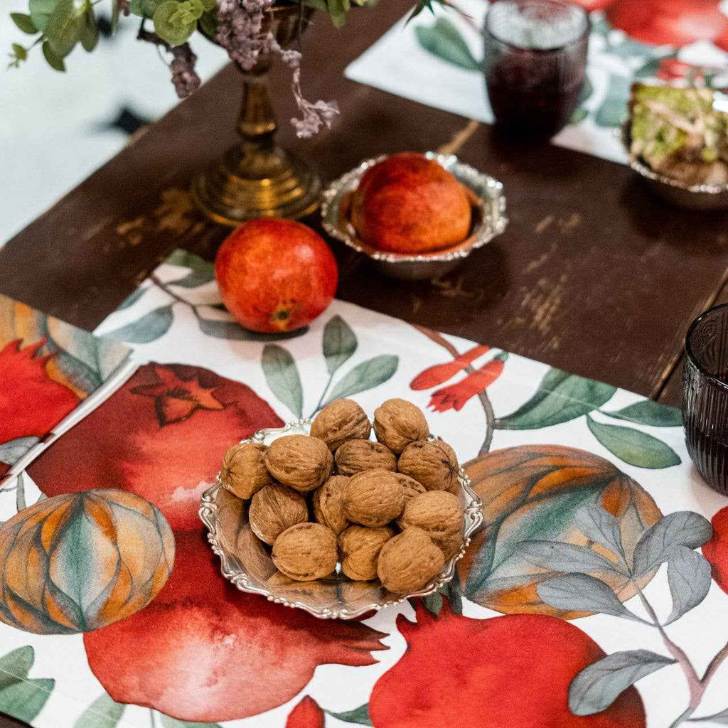 Set of 4 Placemats Grenade Cotton Satin 100% Made in Italy