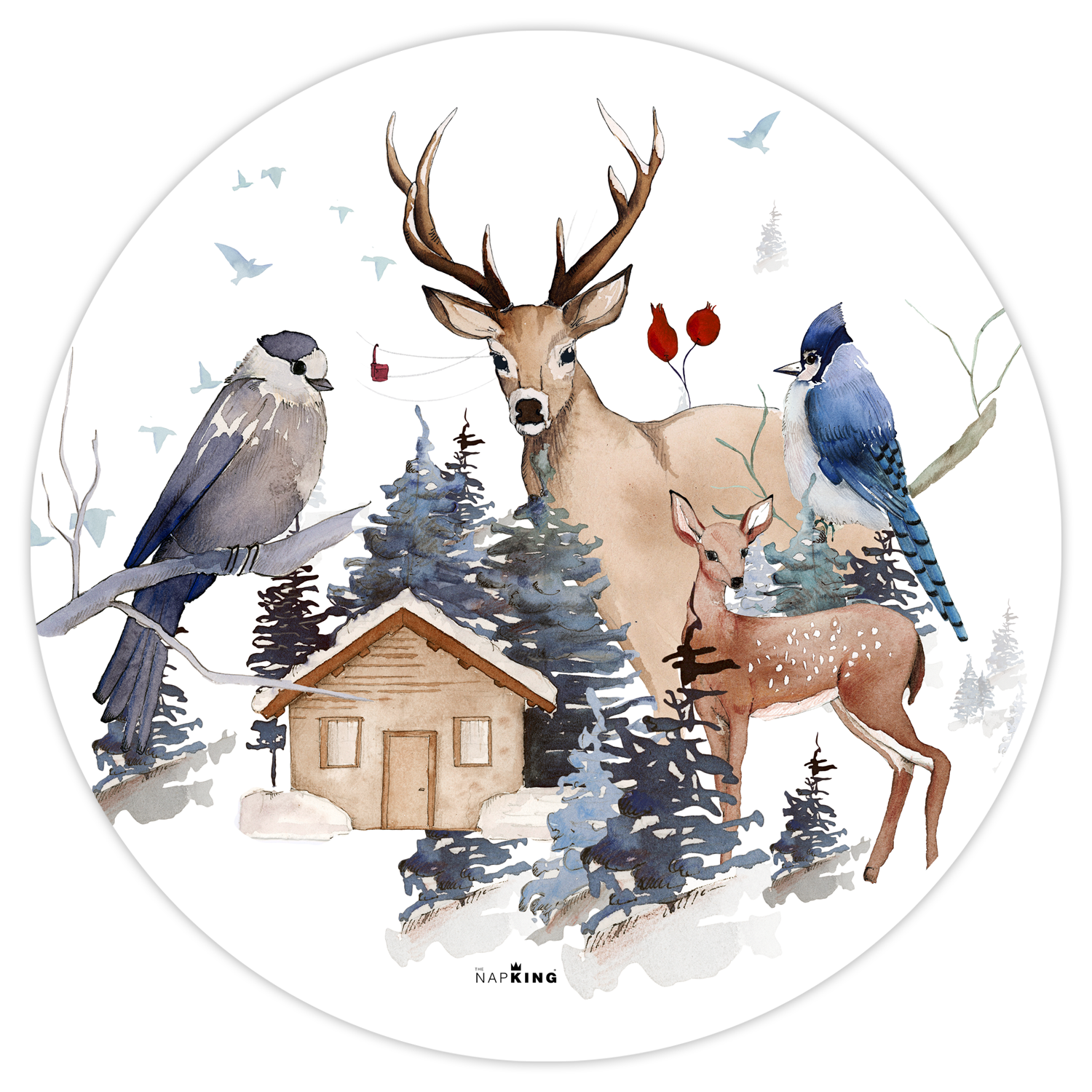 Set of 2 round hardboard placemats «Buck», 100% Made in Italy