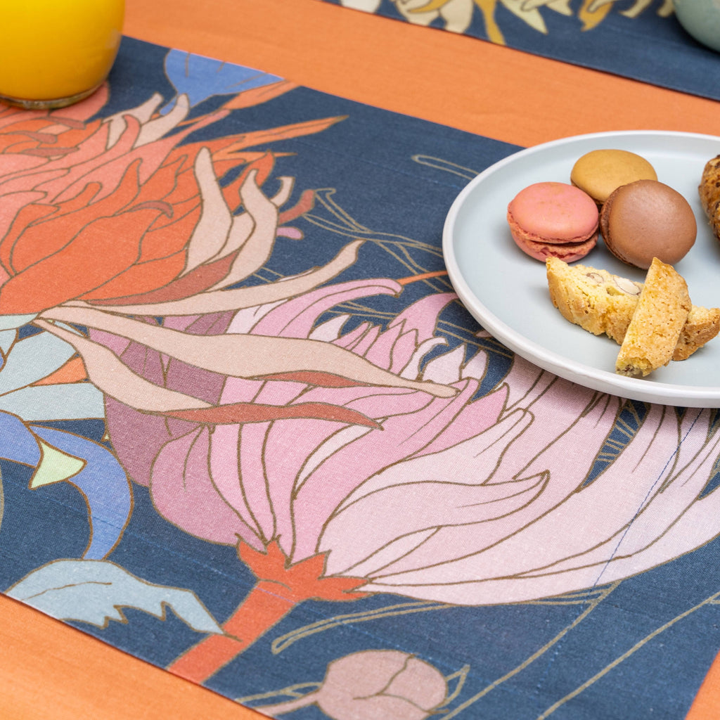 Set of 4 Placemats Premium Linen «Akiko» 100% Made in Italy