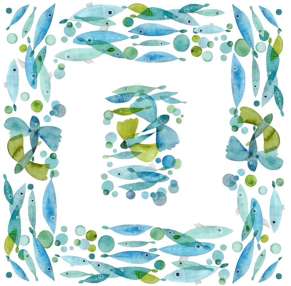 Tablecloths «Pesci Volanti» 100% Made in Italy