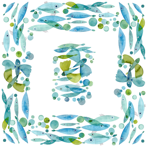 Tablecloths «Pesci Volanti» 100% Made in Italy