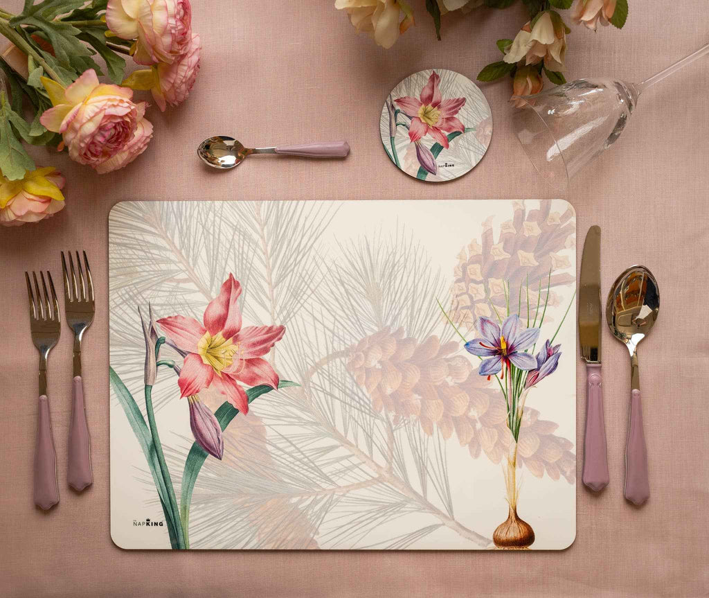 Set 2 rectangular placemats Winter Garden, 100% Made in Italy