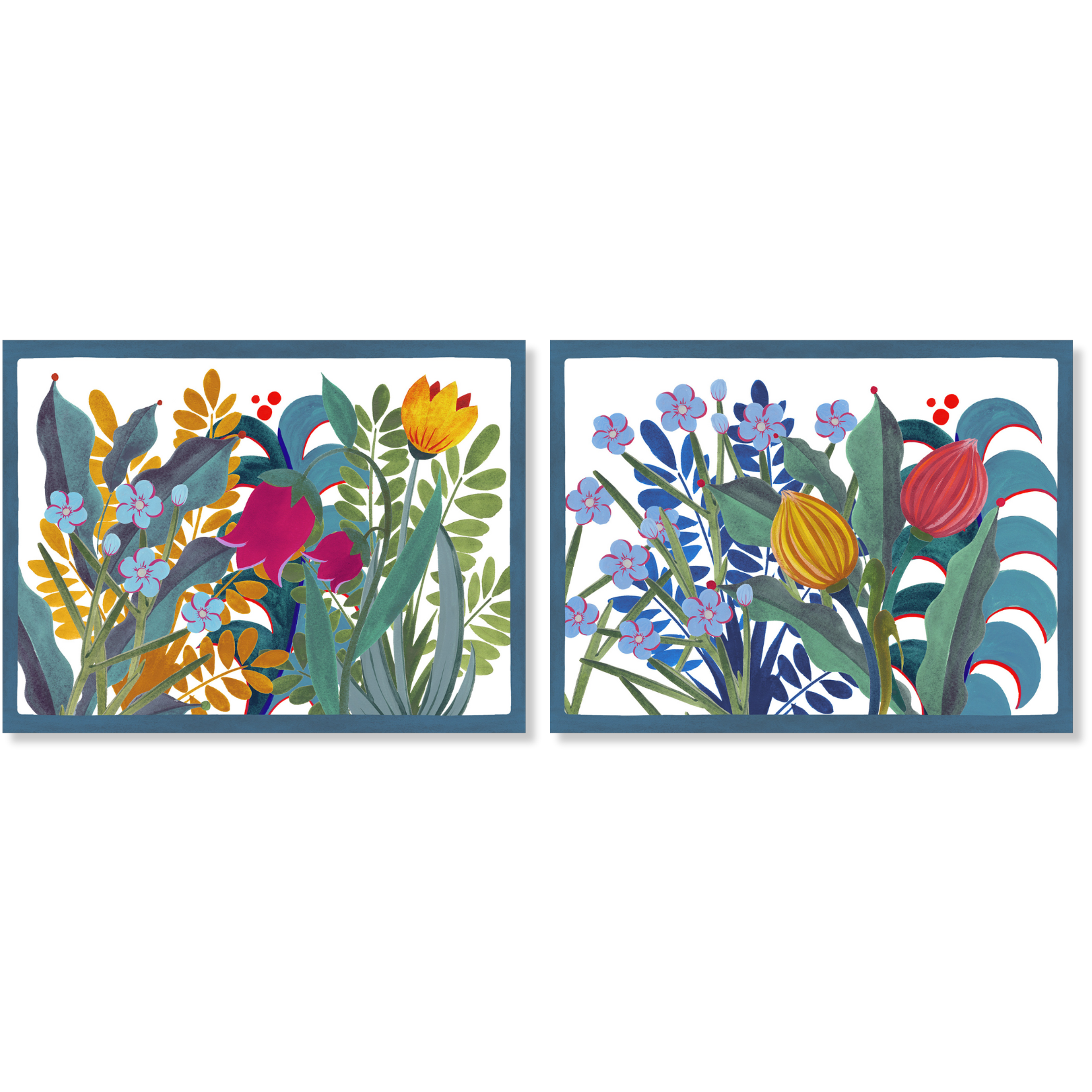 Set of 2 rectangular hardboard placemats Jardin Magique