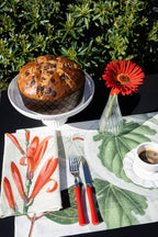 Set of 4 Placemats «Poinsetta» Linen 100% Made in Italy - The Napking