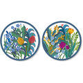 Set of 2 round hardboard placemats Jardin Magique 100% Made in Italy