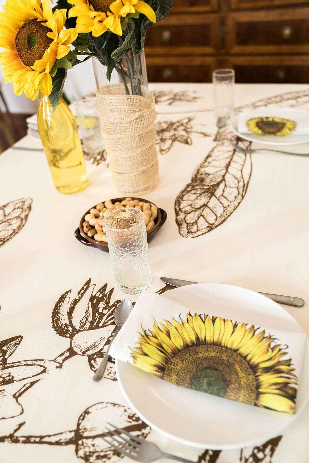 Set of 6 Napkins Helianthus 100% Made in Italy