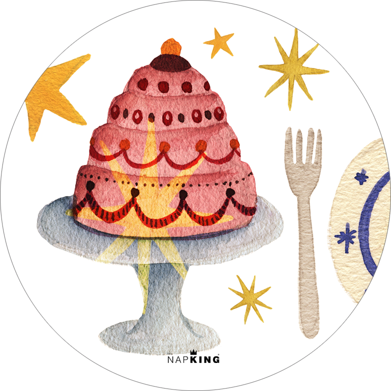 Set of 2 coasters «Xmas Party» wood and cork - 100% Made in Italy - The Napking