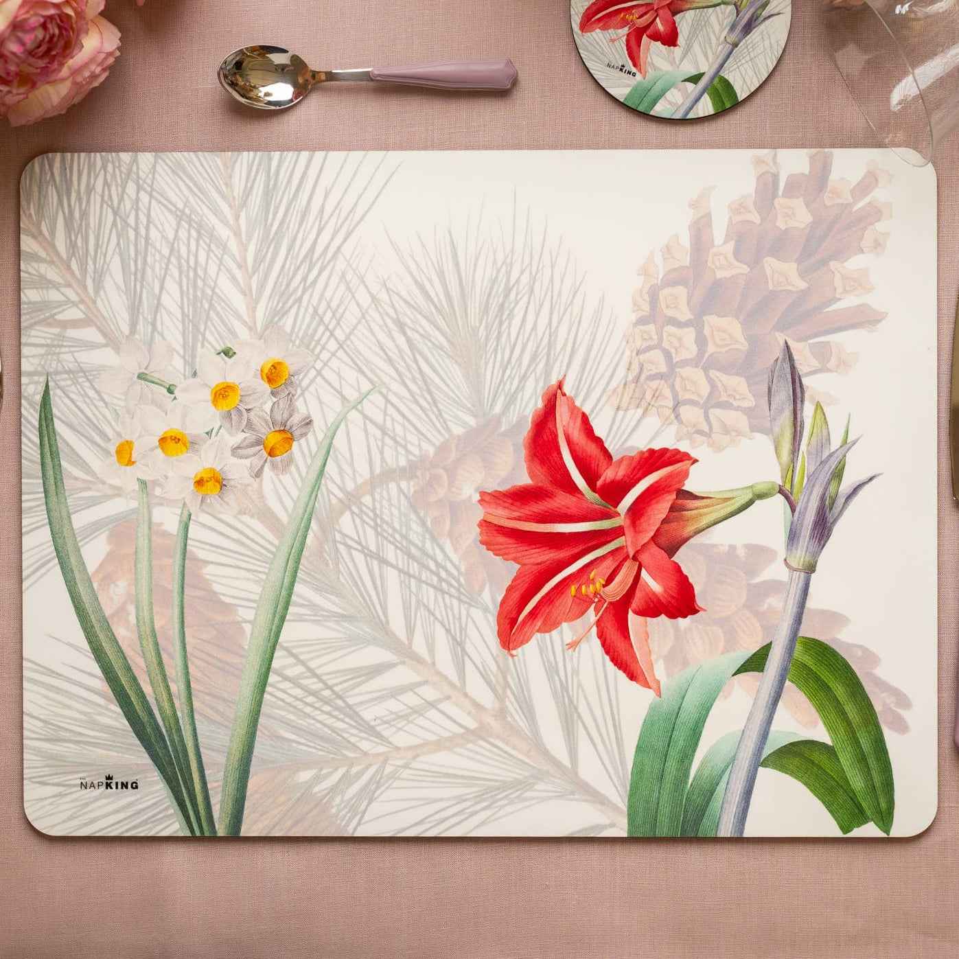 Set 2 rectangular placemats Winter Garden, 100% Made in Italy