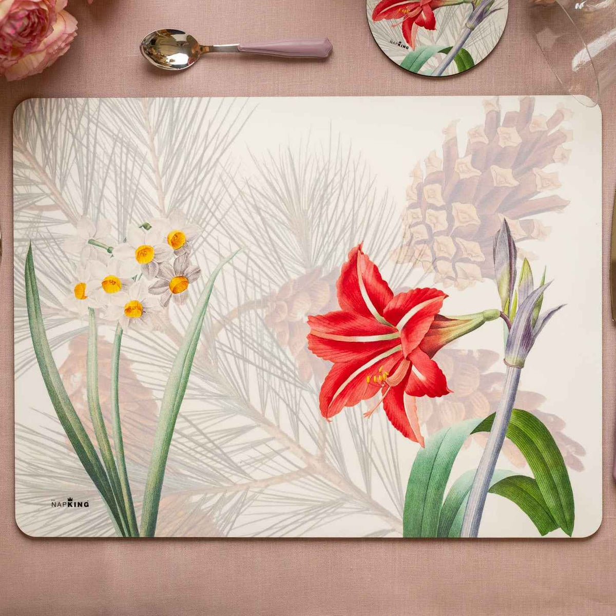 Set 2 rectangular placemats Winter Garden, 100% Made in Italy
