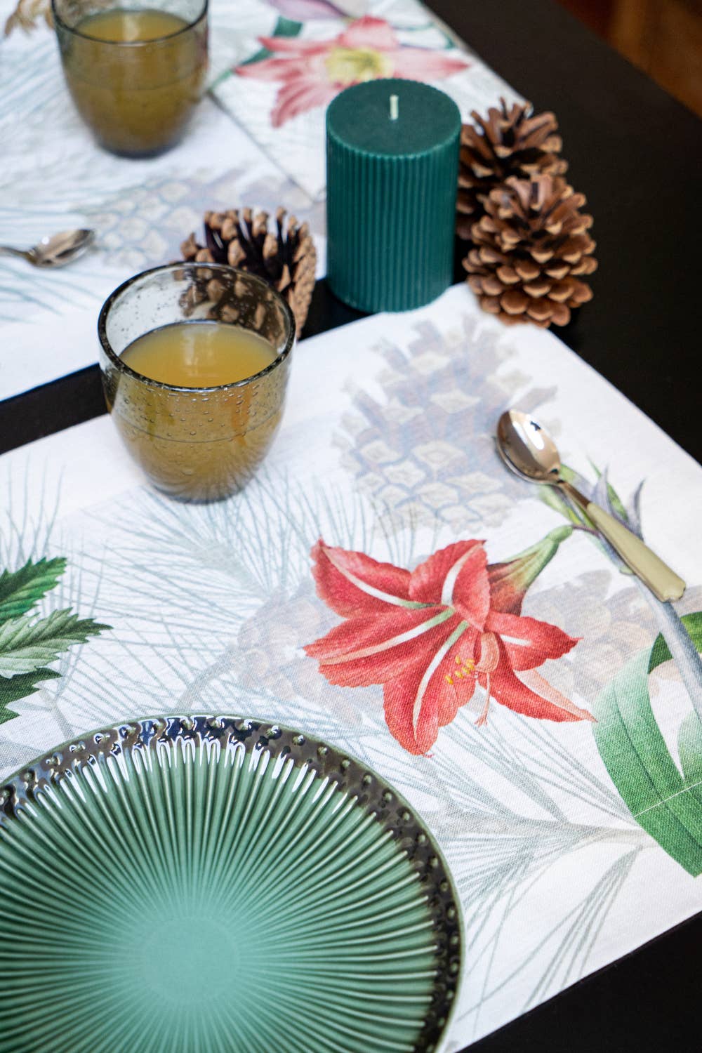 Set of 4 Placemats «Winter Garden», Linen 100% Made in Italy - The Napking