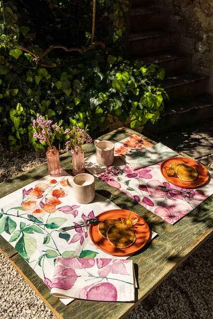 Set of 4 Placemats Bouganvillea Linen 100% Made in Italy