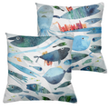 Cushion «Oltremare», 100% Made in Italy - The Napking
