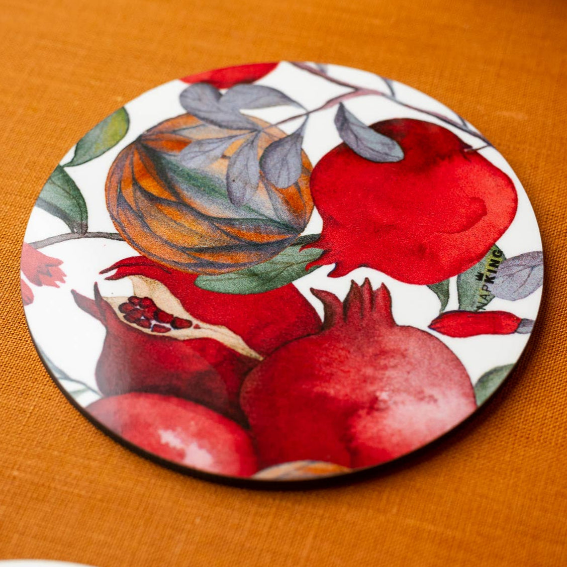 Set of 2 coasters Grenade wood and cork - 100% Made in Italy - The Napking