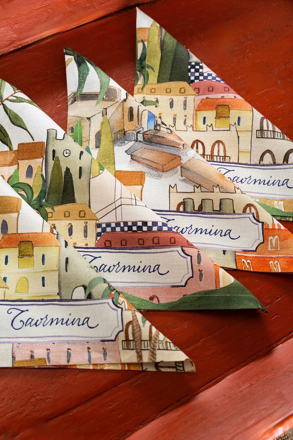 Set Of 4 Napkins «Taormina» 100% Made in Italy