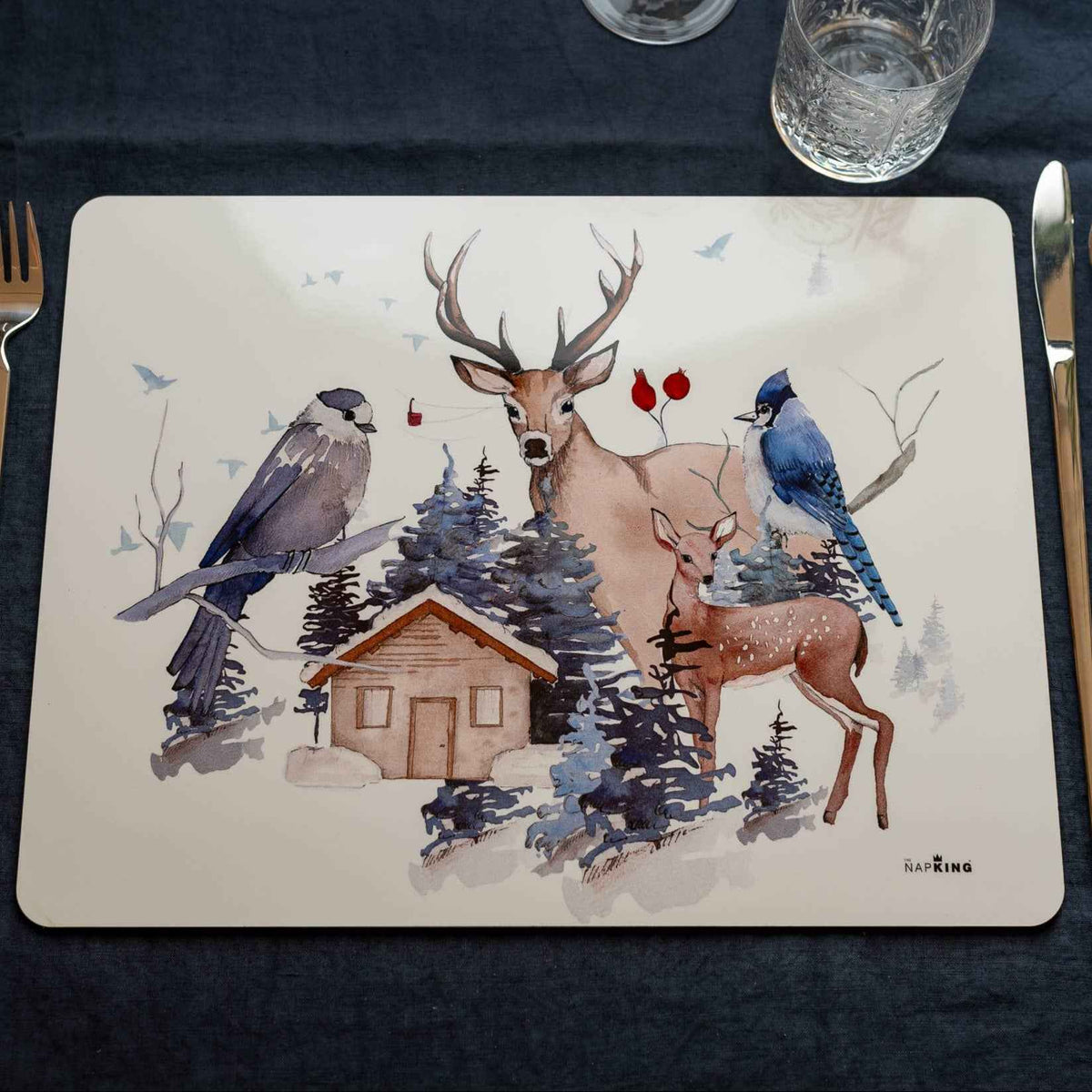 Buck Set of 2 Rectangular Placemats Hardboard and Cork 100% Made in Italy