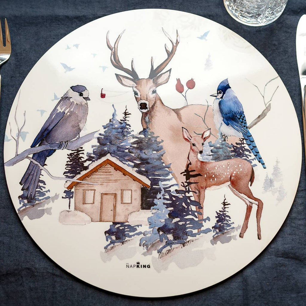 Set of 2 round hardboard placemats «Buck», 100% Made in Italy