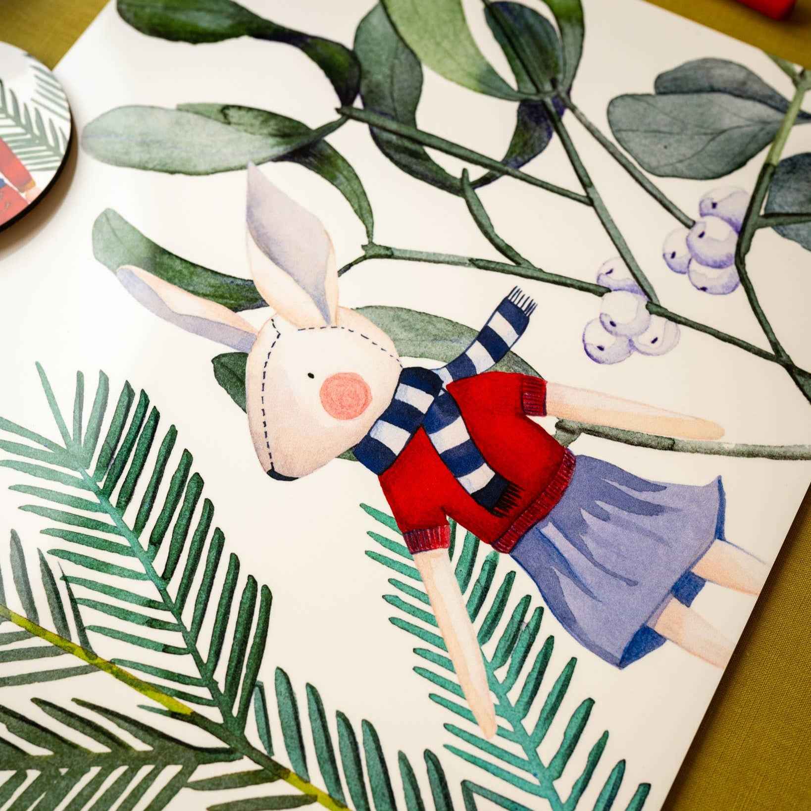 Set of 2 rectangular hardboard placemats «Olof», 100% Made in Italy