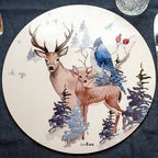 Buck Set of 2 Round Placemats Hardboard and Cork 100% Made in Italy