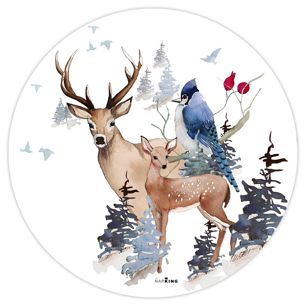 Set of 2 round hardboard placemats «Buck», 100% Made in Italy