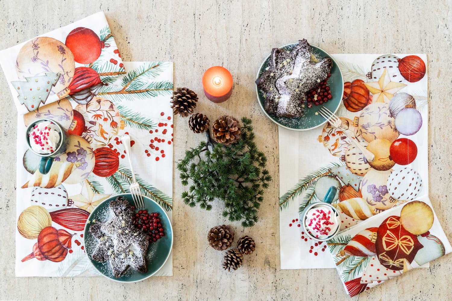 Set of 4 Placemats «Jingle» Linen 100% Made in Italy