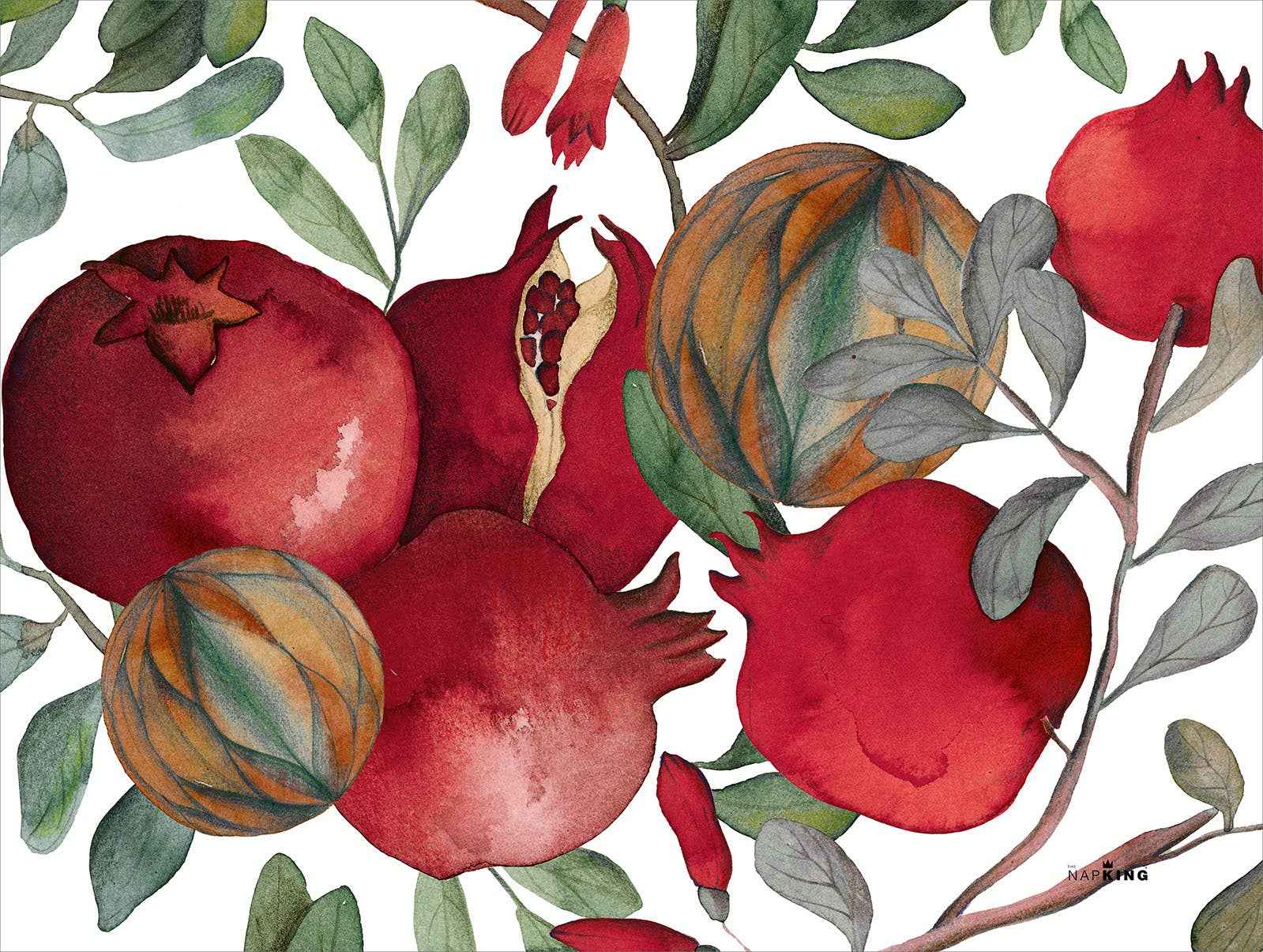 Set of 2 rectangular hardboard placemats «Grenade», 100% Made in Italy