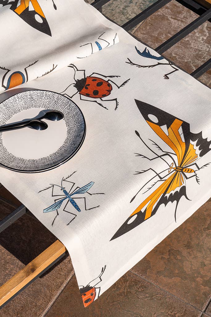 Linen Runner Bugs by Thomas Fuchs 100% Made in Italy