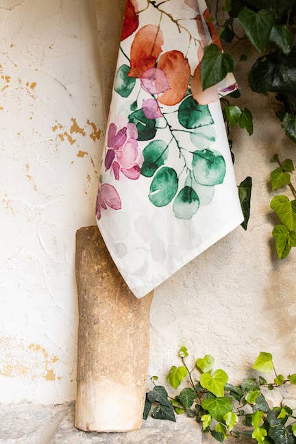 Kitchen Towels «Bouganvillea», 100% Made in Italy The Napking