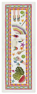 Summer Party cotton satin runner digitally printed Made in Italy
