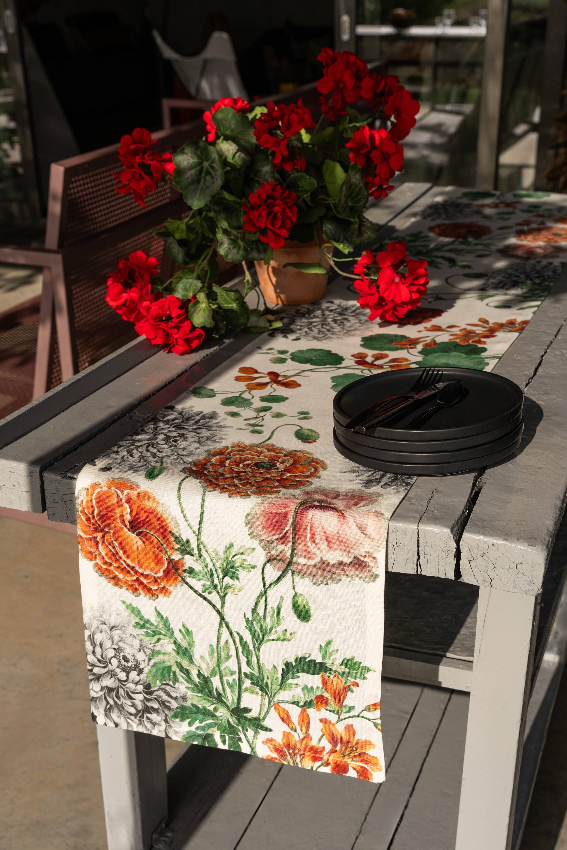 Linen Runner 38x220 cm  «Edward» 100% Made in Italy