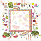 Summer Party cotton satin tablecloth digitally printed Made in Italy