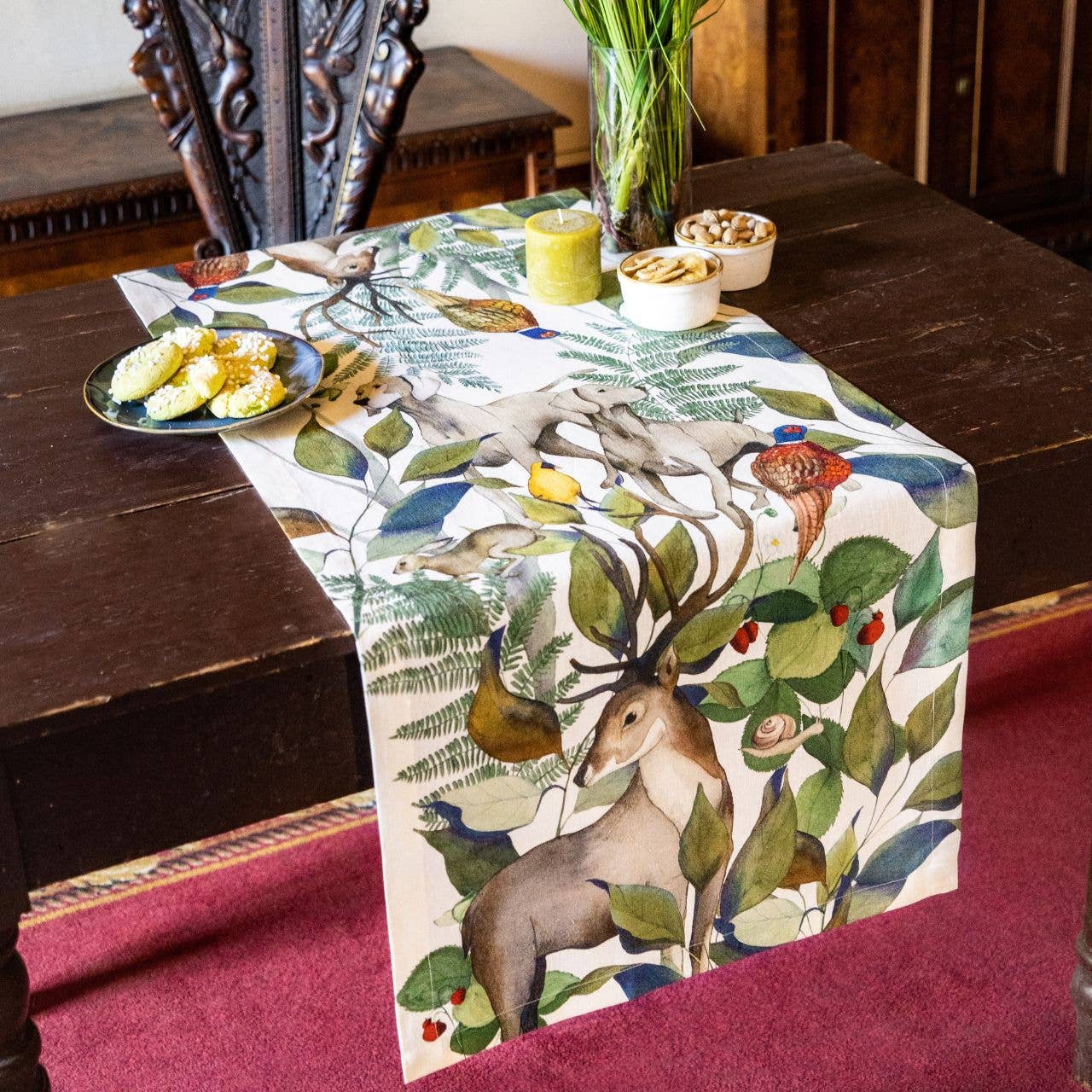 Linen Runner «Caccia» 100% Made in Italy