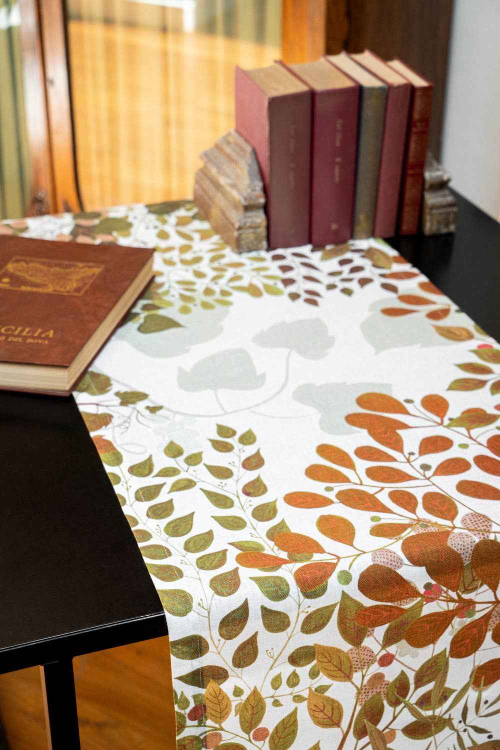 Linen Runner «Foliage» 100% Made in Italy - The Napking