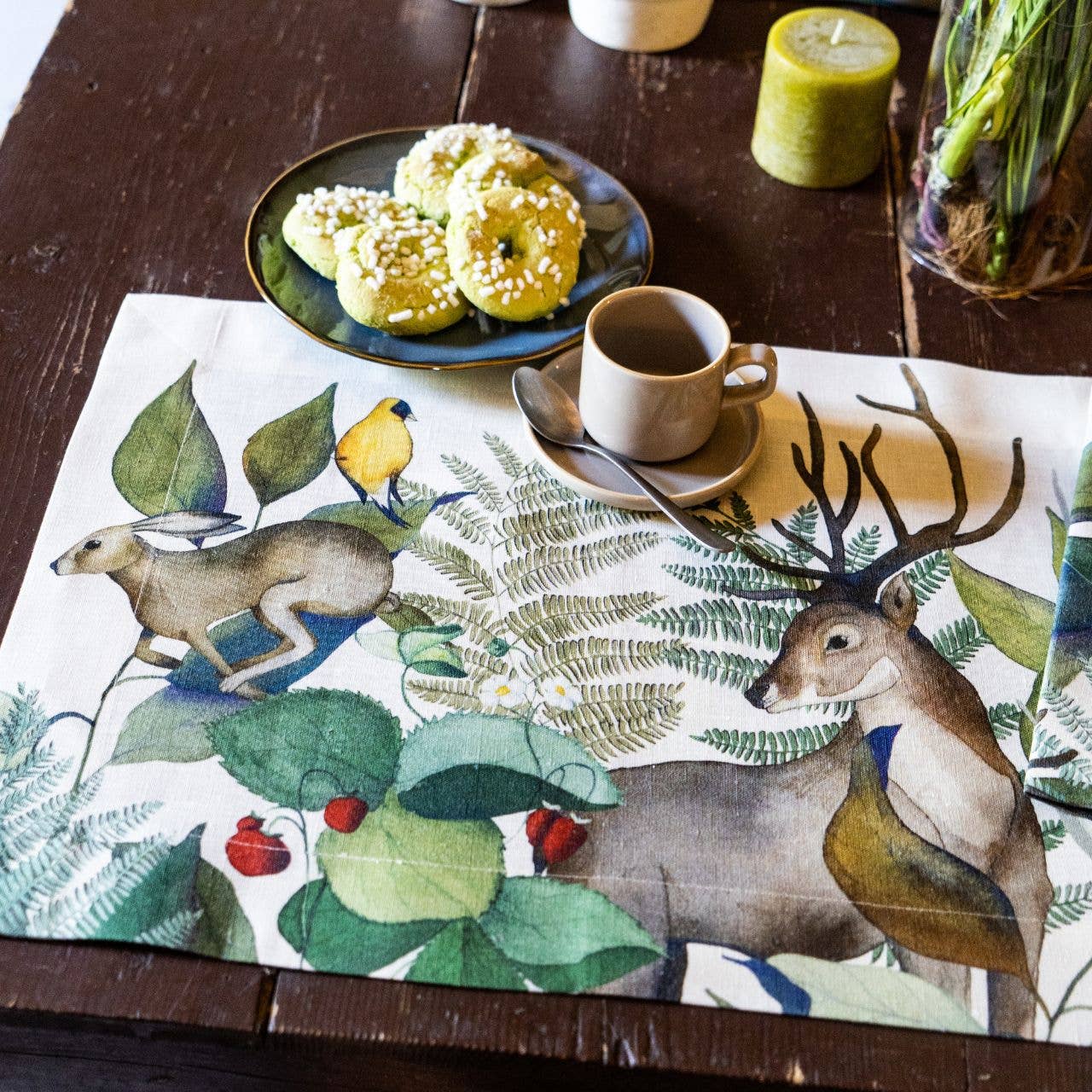Set of 4 Placemats «Caccia» Linen 100% Made in Italy