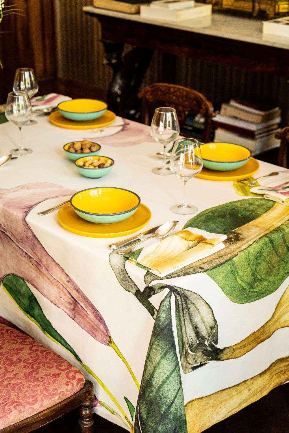 Set of 4 Napkins «Datura» 100% Made in Italy