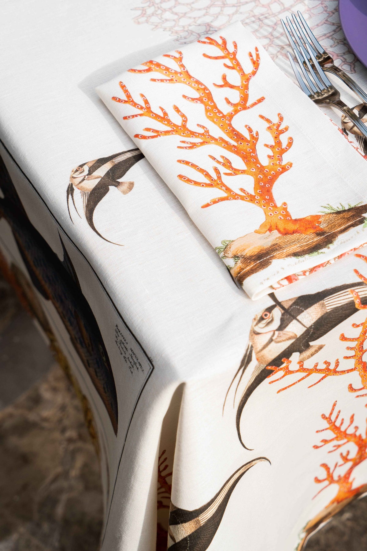 Lot de 4 serviettes « Coral Bay », 100 % fabriquées en Italie