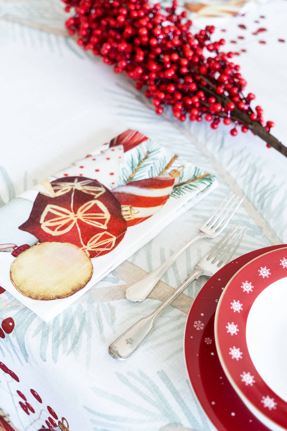 Set of 4 Napkins «Jingle» 100% Made in Italy