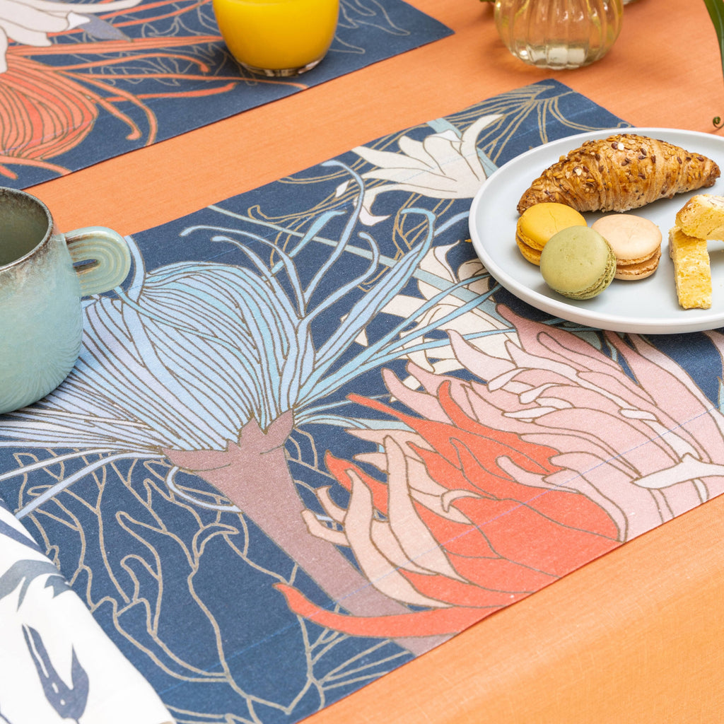 Set of 4 Placemats Premium Linen «Akiko» 100% Made in Italy