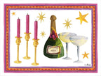Set of 2 rectangular hardboard placemats «Xmas Party», 100% Made in Italy