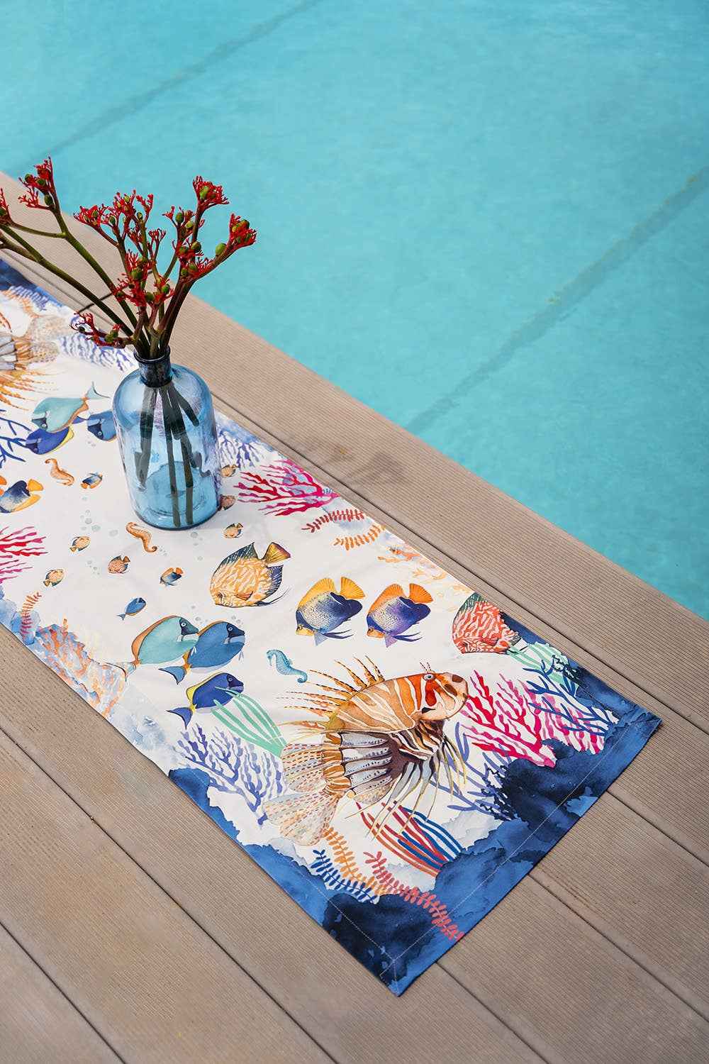 Cotton Satin Runner «The Reef» 100% Made in Italy - The Napking