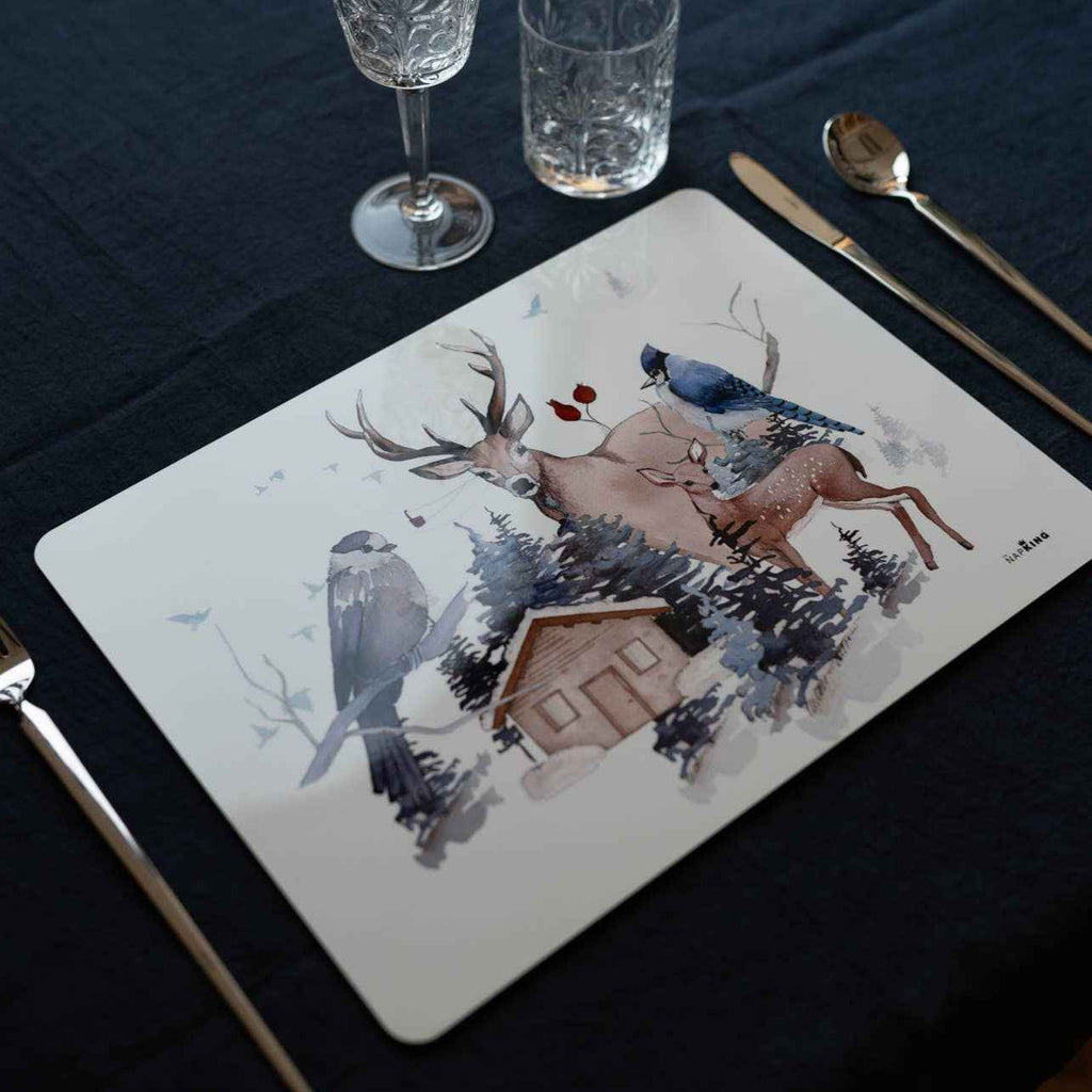 Set of 2 rectangular hardboard placemats «Buck», 100% Made in Italy