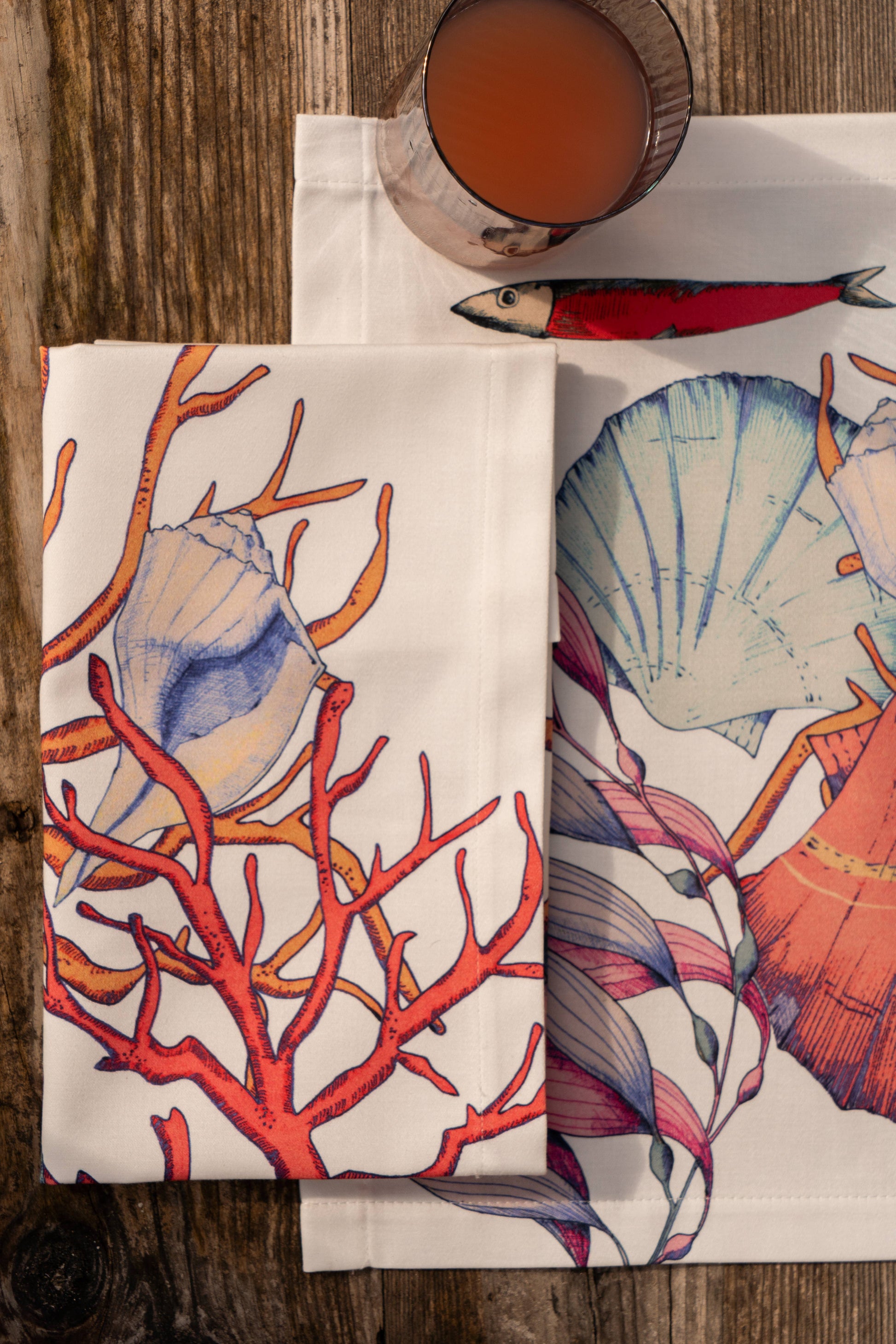 Set of 4 Napkins Satin «Salina» 100% Made in Italy