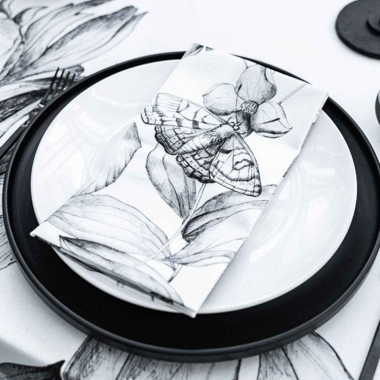 Set of 4 Napkins Satin «Miranda» 100% Made in Italy