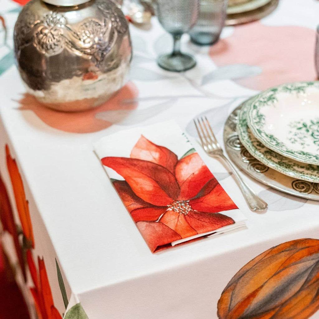 Set of 4 Napkins Satin «Grenade» 100% Made in Italy