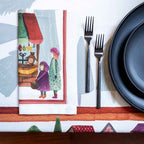 Set of 4 Napkins Satin «Winterland» 100% Made in Italy