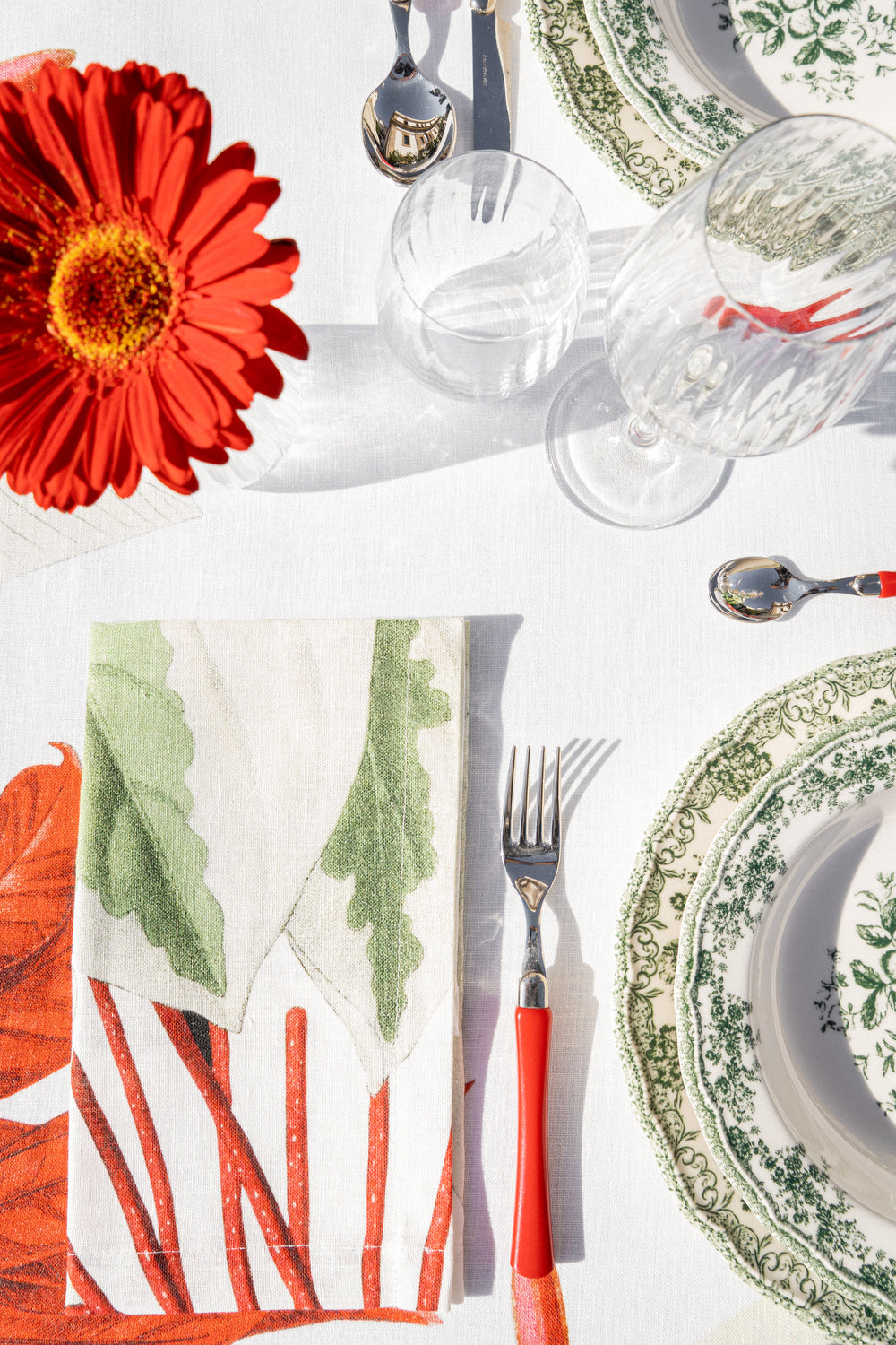 Set Of 4 Napkins Poinsetta 100% Made in Italy