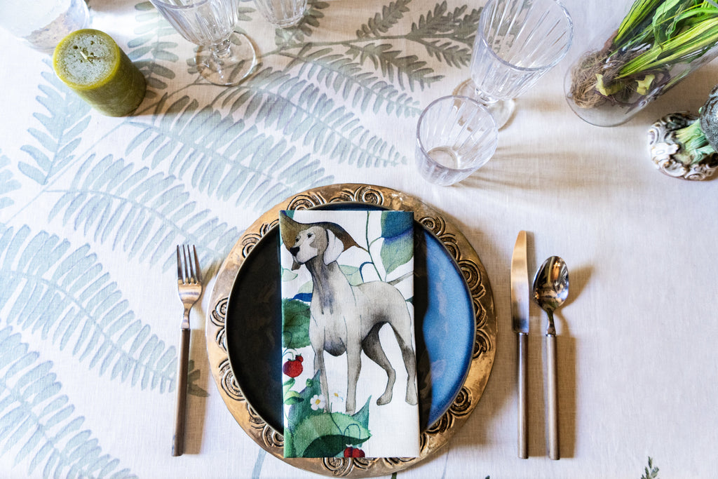 Set of 4 Napkins «Caccia» 100% Made in Italy