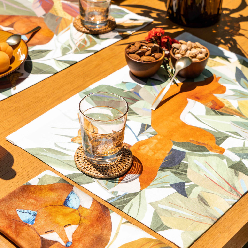 Set of 4 Placemats «Titou» Cotton Satin 100% Made in Italy