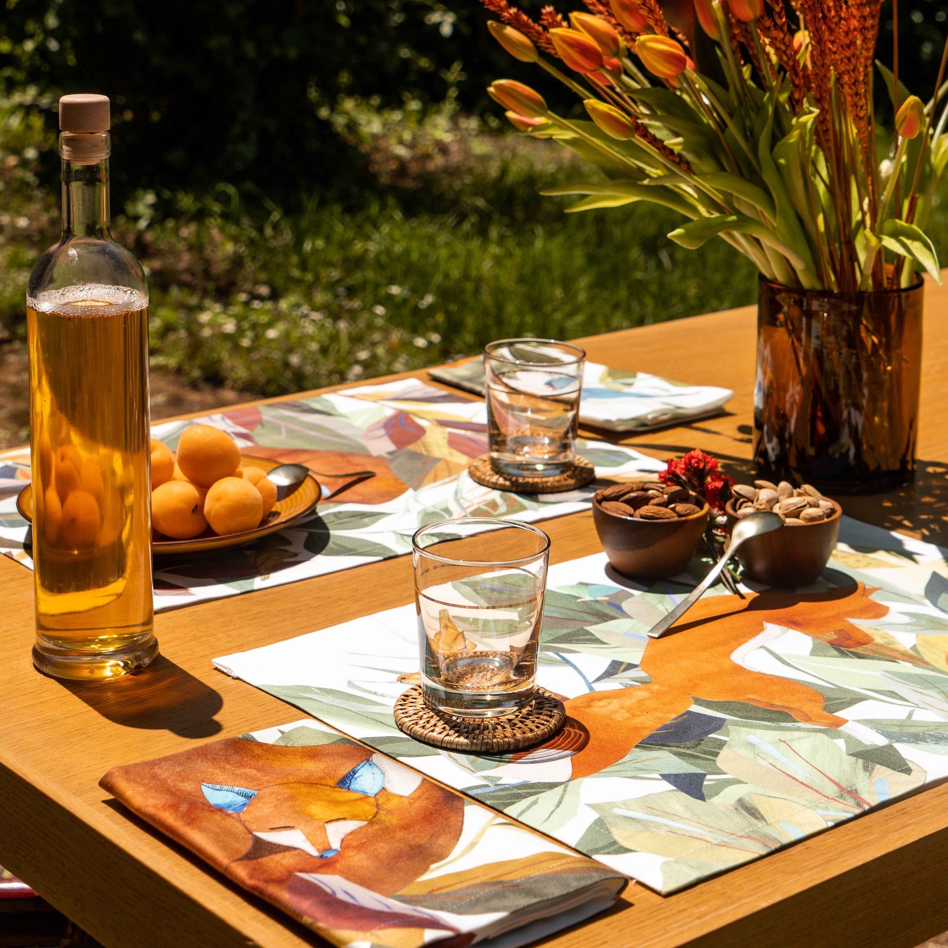 Set of 4 Placemats «Titou» Cotton Satin 100% Made in Italy