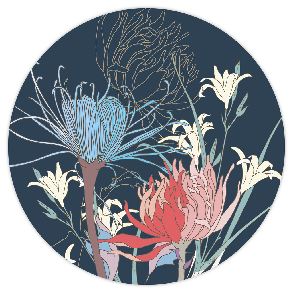 Set of 2 round hardboard placemats «Akiko» 100% Made in Italy - The Napking