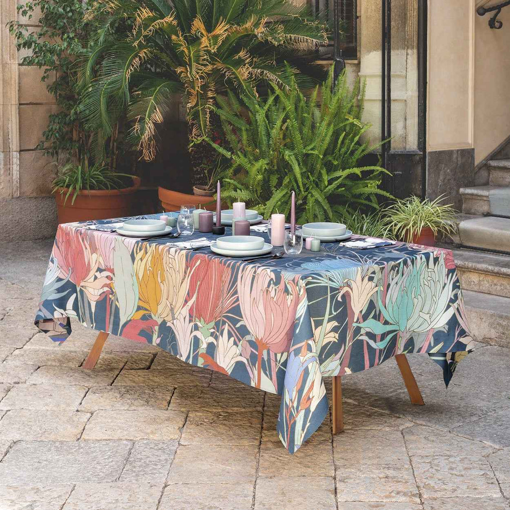 Premium Linen Tablecloth «Akiko» 100% Made in Italy